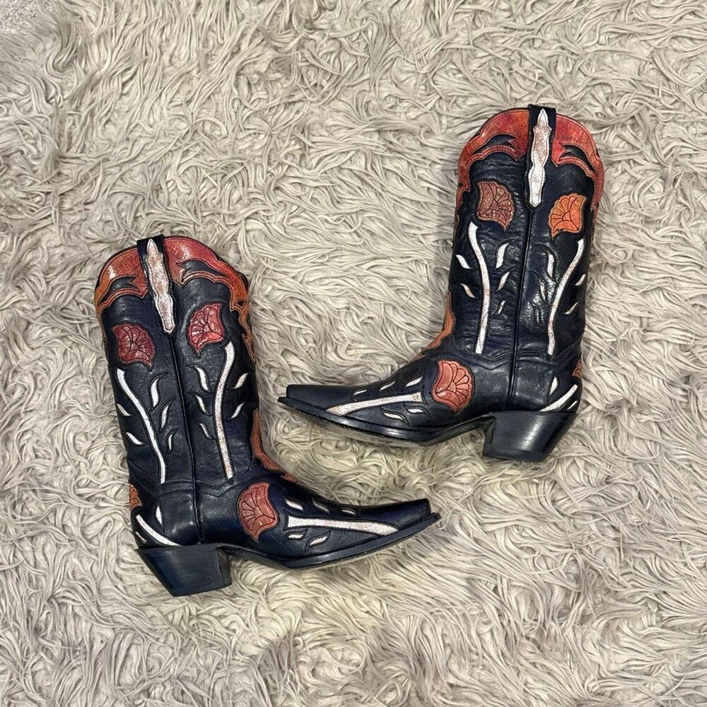 Dan Post Women's Alyssia Floral Leather Western Boots size 8.5